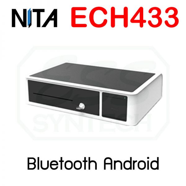 ลิ้นชักเก็บเงินไร้สาย Bluetooth และเครื่องพิมพ์ใบเสร็จในตัว NITA ECH-433 6 ช่องธนบัตร 3 ช่องเหรียญ ต่อมือถือ ต่อแอนดรอย์ Android