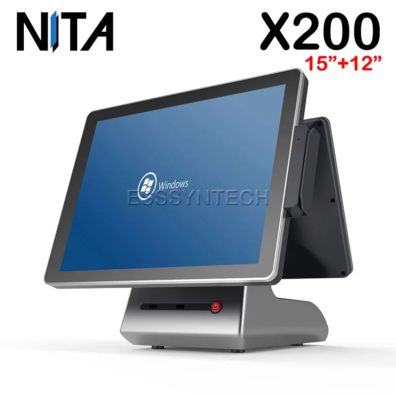เครื่อง POS Windows NITA X200 15+12 NITA X200 เครื่อง POS Windows แบบสองหน้าจอ CPU Core i3 เครื่องแคชเชียร์ เครื่องคิดเงินร้านอาหาร เครื่องคิดเงิน pos เครื่อง pos ราคา เครื่อง pos all in one หน้าจอขนาด 15 นิ้ว + 12.1 นิ้ว ระบบวินโดวส์ Point of sale